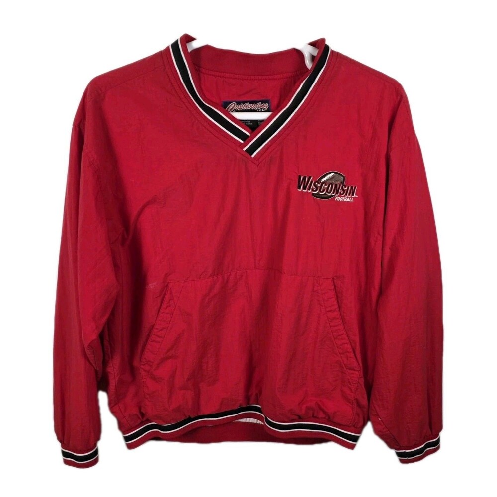 Vintage  NCAA Wisconsin Badgers Mens‎ Large Red Pullover